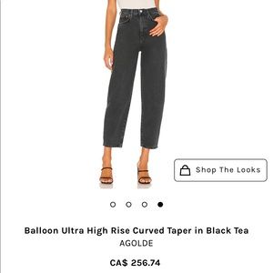 【Agolde】Balloon Ultra High Rise Curved Taper Jeans